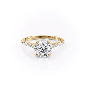 The Pave Natalie Set With A 2 Carat Round Lab Diamond