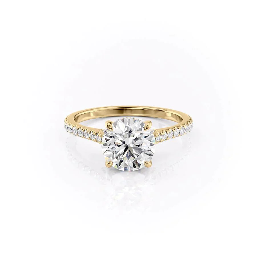 The Pave Natalie Set With A 3 Carat Round Lab Diamond
