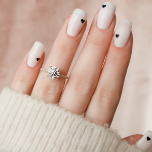 The Pave Natalie Set With A Round Moissanite