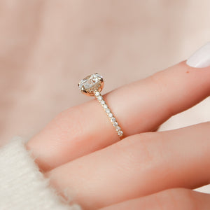 The Pave Natalie Set With A 1 Carat Round Lab Diamond