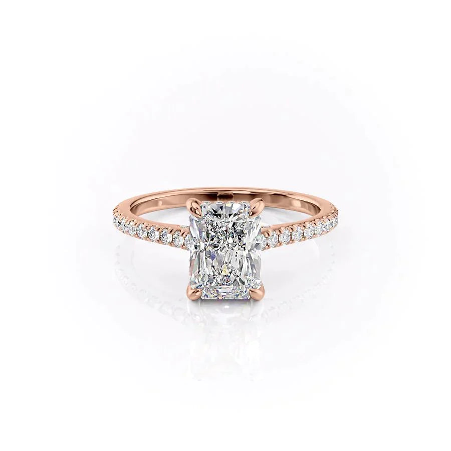 The Pave Natalie Set With A 2 Carat Radiant Moissanite