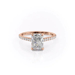 The Pave Natalie Set With A 3 Carat Radiant Moissanite