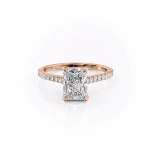 The Pave Natalie Set With A 2.5 Carat Radiant Lab Diamond