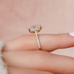 The Pave Natalie Set With A 1.5 Carat Radiant Lab Diamond