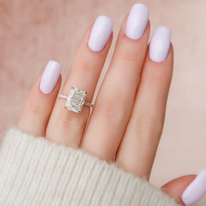 The Pave Natalie Set With A Radiant Lab Diamond