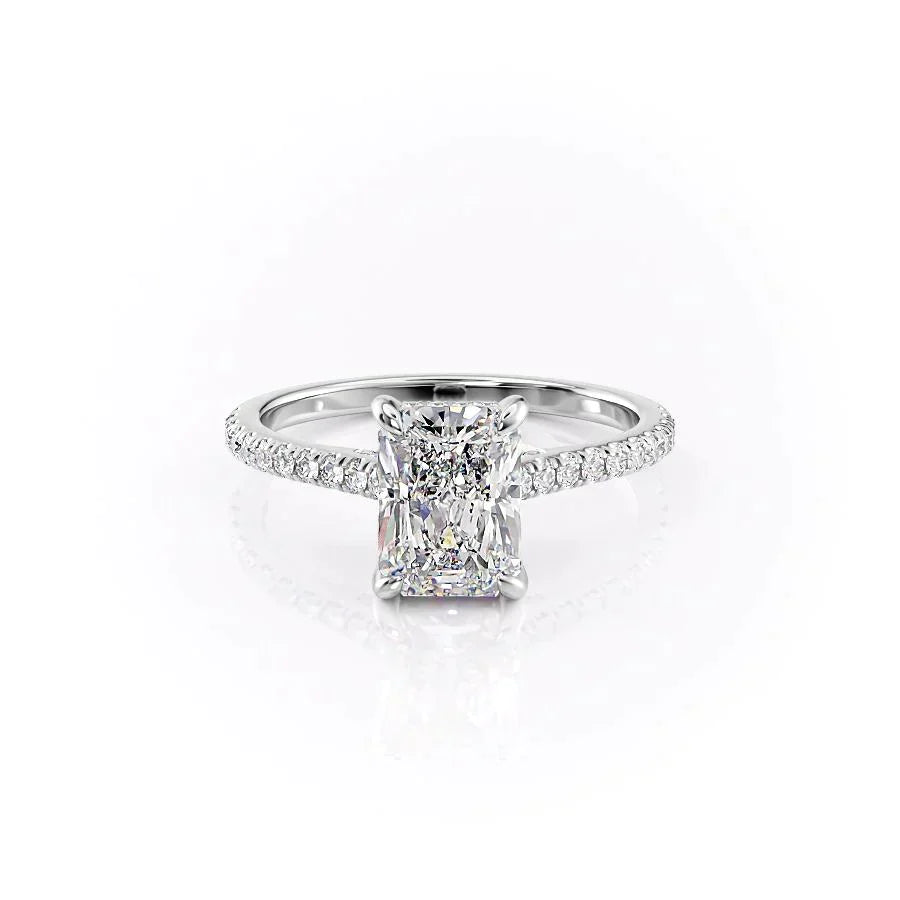 The Pave Natalie Set With A 5 Carat Radiant Moissanite