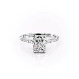The Pave Natalie Set With A 1 Carat Radiant Moissanite
