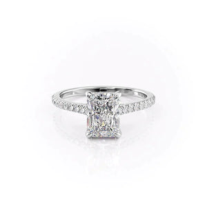 The Pave Natalie Set With A 1 Carat Radiant Lab Diamond