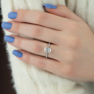 The Pave Natalie Set With A 3 Carat Radiant Lab Diamond
