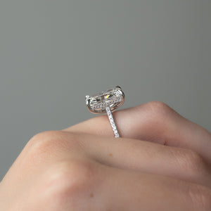 The Pave Natalie Set With A 3 Carat Radiant Lab Diamond