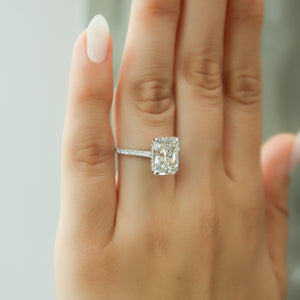 The Pave Natalie Set With A 3 Carat Radiant Lab Diamond