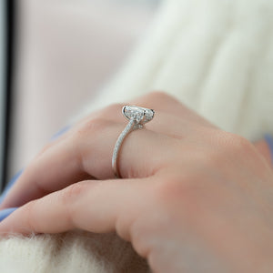 The Pave Natalie Set With A 3 Carat Radiant Lab Diamond