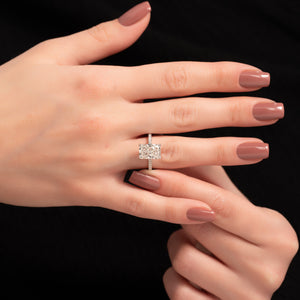 The Pave Natalie Set With A 3 Carat Radiant Lab Diamond
