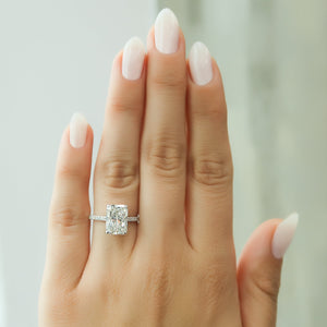 The Pave Natalie Set With A 3 Carat Radiant Lab Diamond