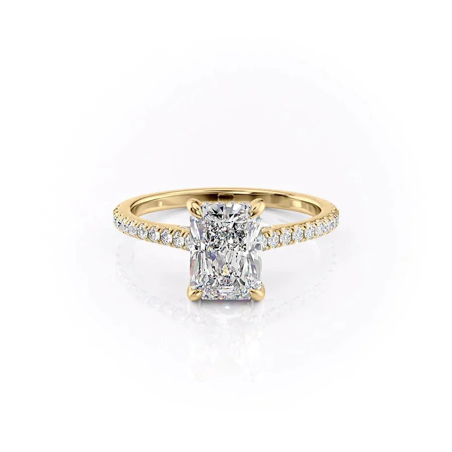 The Pave Natalie Set With A 2 Carat Radiant Moissanite