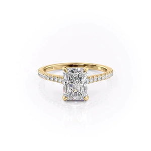 The Pave Natalie Set With A 1.5 Carat Radiant Lab Diamond
