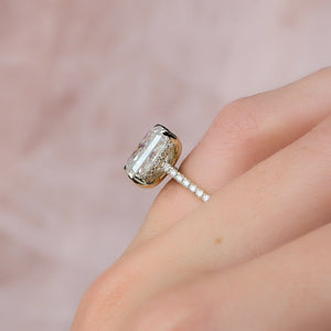 The Pave Natalie Set With A 3 Carat Radiant Lab Diamond