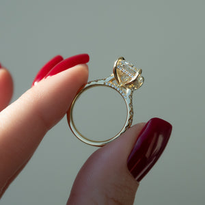 The Pave Natalie Set With A 3 Carat Radiant Lab Diamond