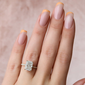 The Pave Natalie Set With A 3 Carat Radiant Lab Diamond