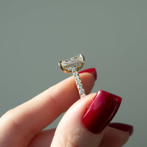 The Pave Natalie Set With A 3 Carat Radiant Lab Diamond