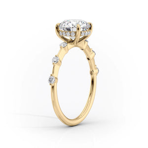 The Hidden Halo Penelope Set With A 3 Carat Oval Moissanite