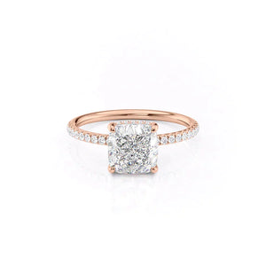 The Low Profile Kamellie Set With A 2 Carat Cushion Moissanite