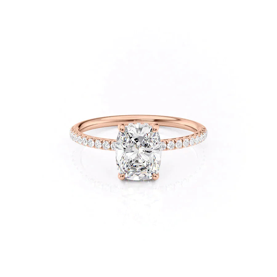 The Low Profile Kamellie Set With A 5 Carat Elongated Cushion Moissanite