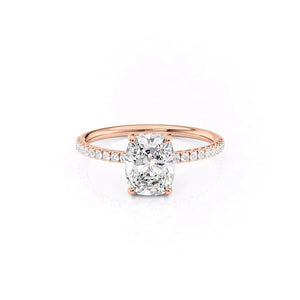 The Low Profile Kamellie Set With A 4 Carat Elongated Cushion Moissanite