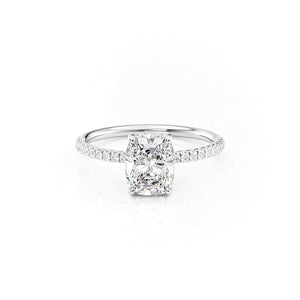 The Low Profile Kamellie Set With A 2.5 Carat Elongated Cushion Lab Diamond