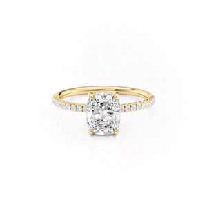 The Low Profile Kamellie Set With A 1 Carat Elongated Cushion Lab Diamond