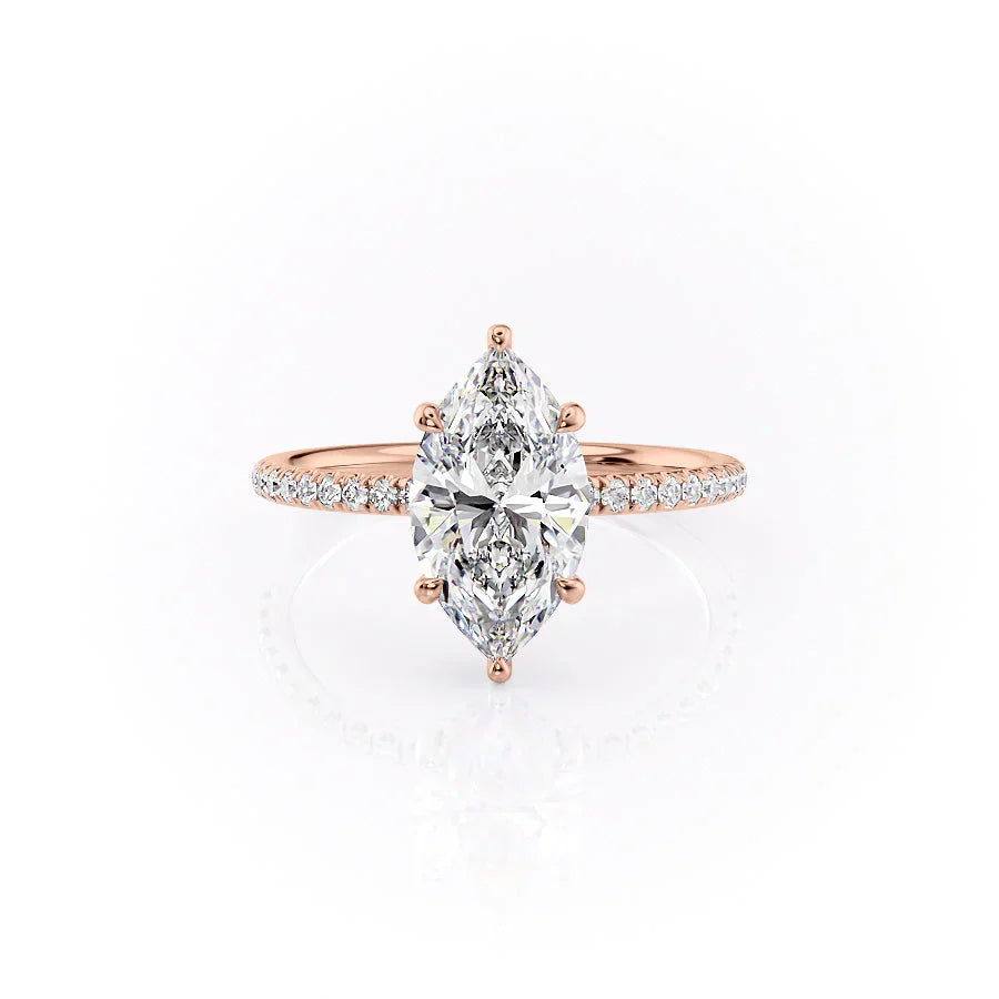 The Low Profile Kamellie Set With A 3 Carat Marquise Moissanite