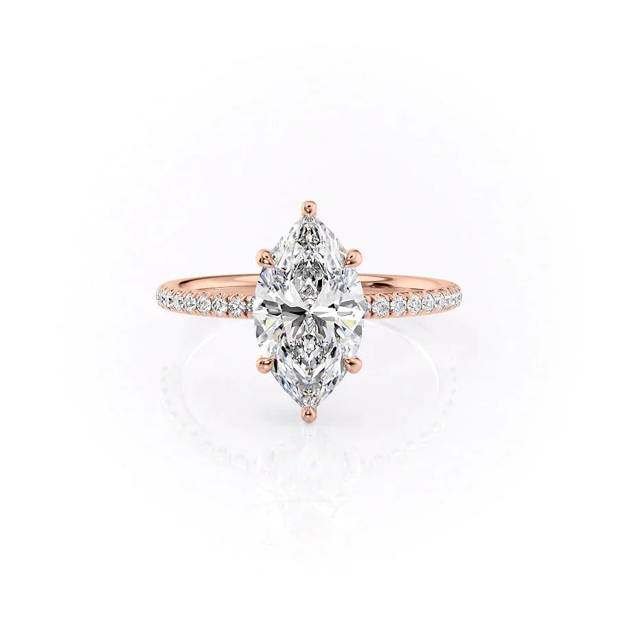 The Low Profile Kamellie Set With A 1 Carat Marquise Lab Diamond