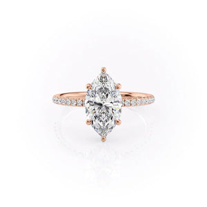 The Low Profile Kamellie Set With A 5 Carat Marquise Moissanite