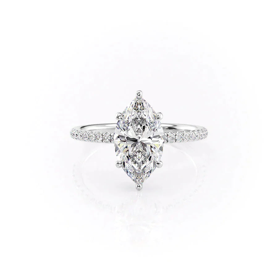 The Low Profile Kamellie Set With A 2 Carat Marquise Lab Diamond