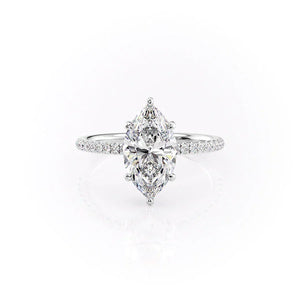 The Low Profile Kamellie Set With A 1 Carat Marquise Moissanite