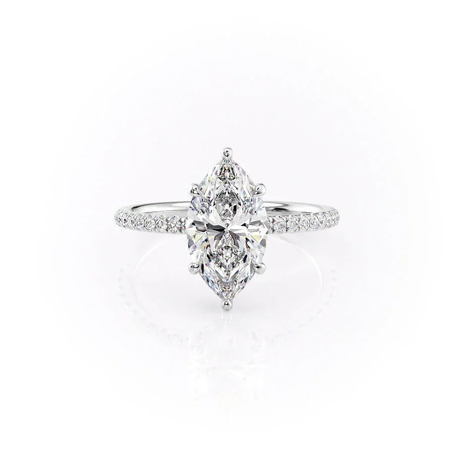 The Low Profile Kamellie Set With A 2 Carat Marquise Moissanite