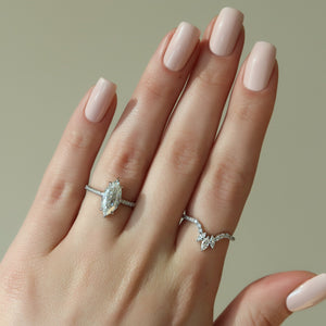 The Low Profile Kamellie Set With A 1 Carat Marquise Lab Diamond