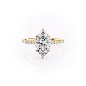 The Low Profile Kamellie Set With A 2 Carat Marquise Lab Diamond
