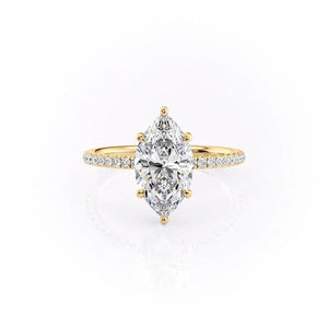 The Low Profile Kamellie Set With A 2 Carat Marquise Moissanite
