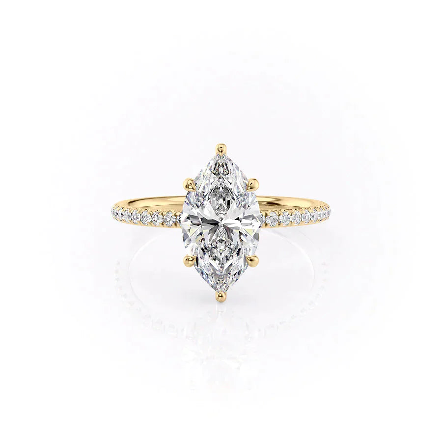 The Low Profile Kamellie Set With A 2 Carat Marquise Lab Diamond