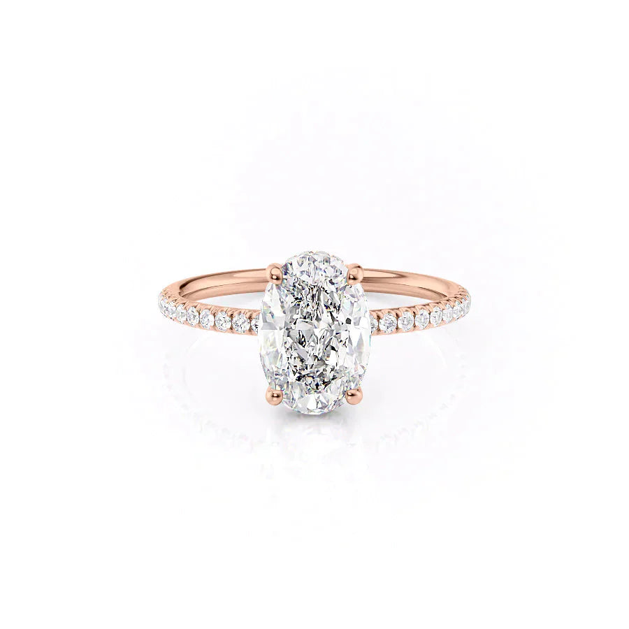 The Low Profile Kamellie Set With A 1.5 Carat Oval Lab Diamond