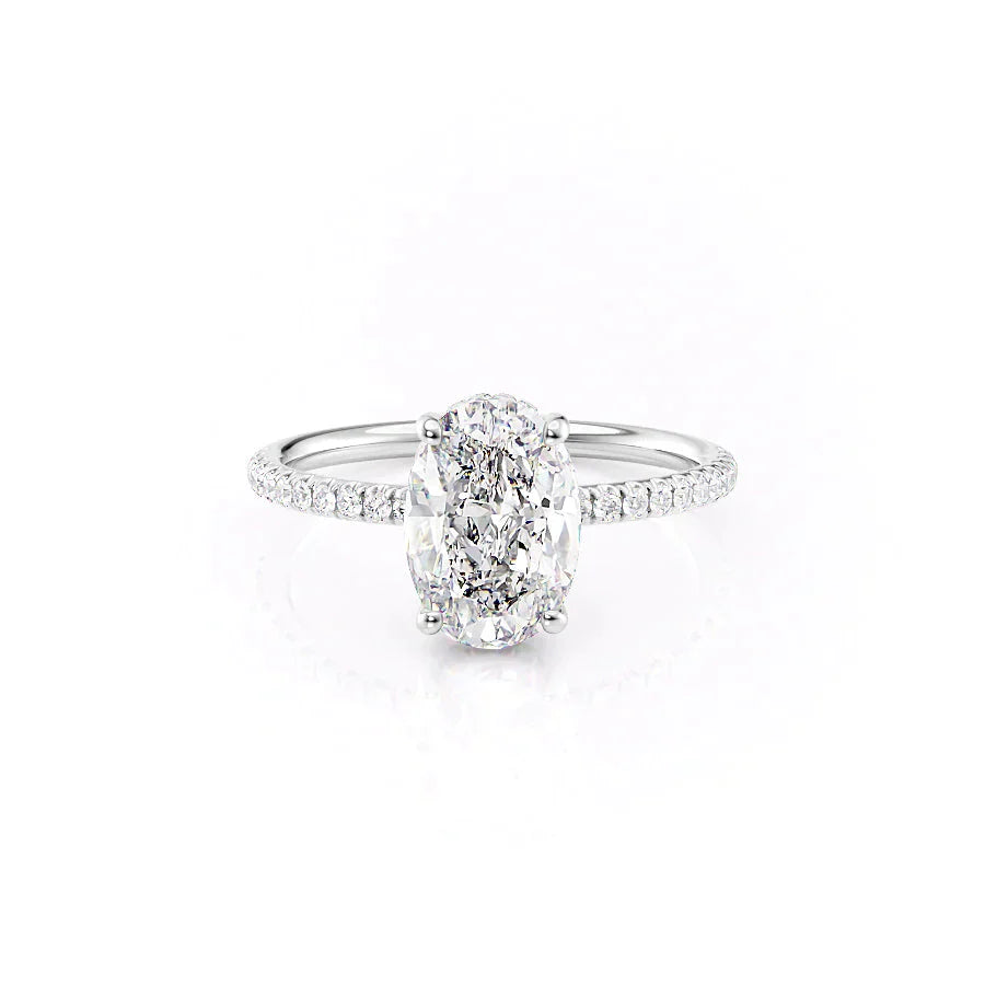 The Low Profile Kamellie Set With A 2 Carat Oval Moissanite
