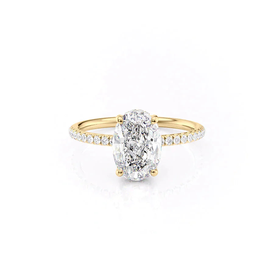 The Low Profile Kamellie Set With A 3 Carat Oval Lab Diamond