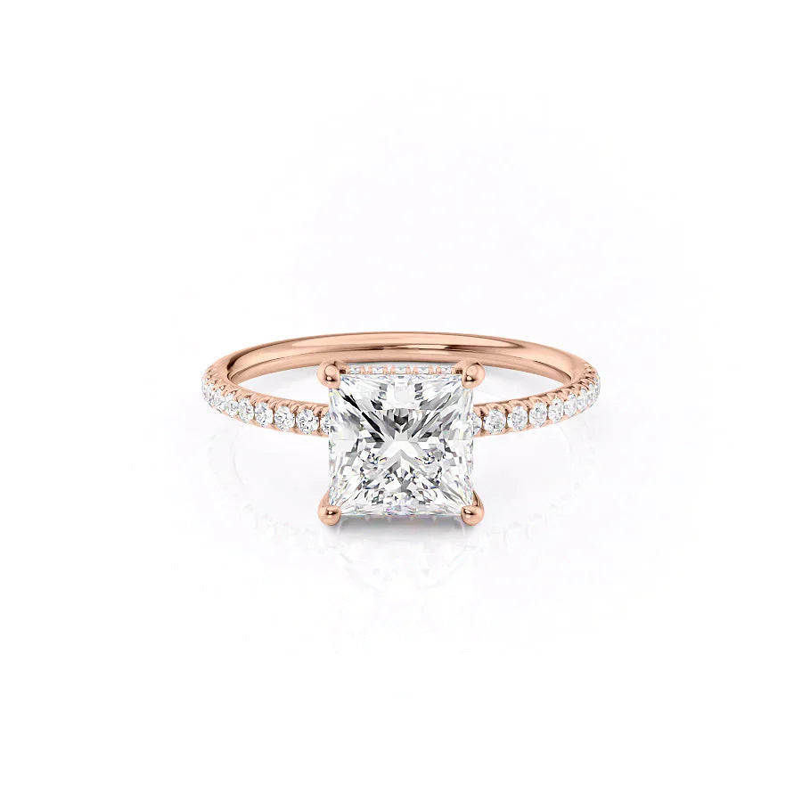 The Low Profile Kamellie Set With A 4 Carat Princess Moissanite