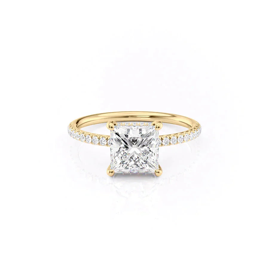 The Low Profile Kamellie Set With A 3 Carat Princess Moissanite