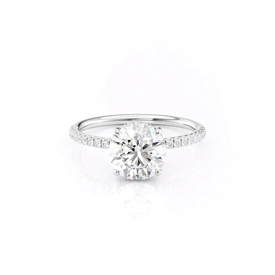 The Low Profile Kamellie Set With A 4 Carat Round Moissanite