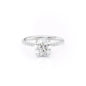 The Low Profile Kamellie Set With A 3 Carat Round Moissanite
