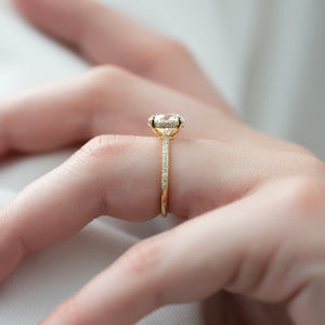 The Low Profile Kamellie Set With A 2 Carat Round Moissanite