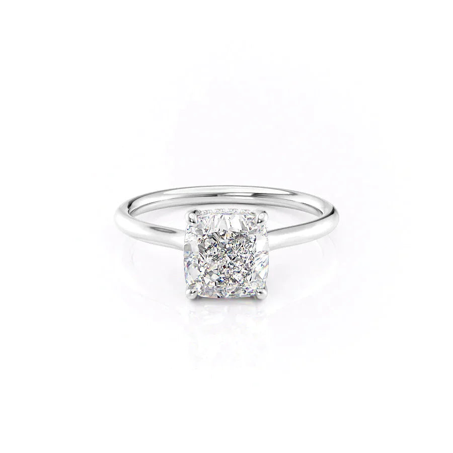 The Ellie Set With A 3.5 Carat Cushion Moissanite