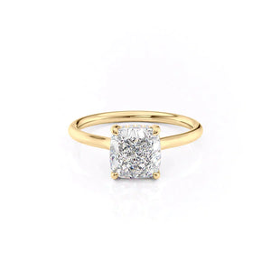 The Ellie Set With A 4 Carat Cushion Moissanite